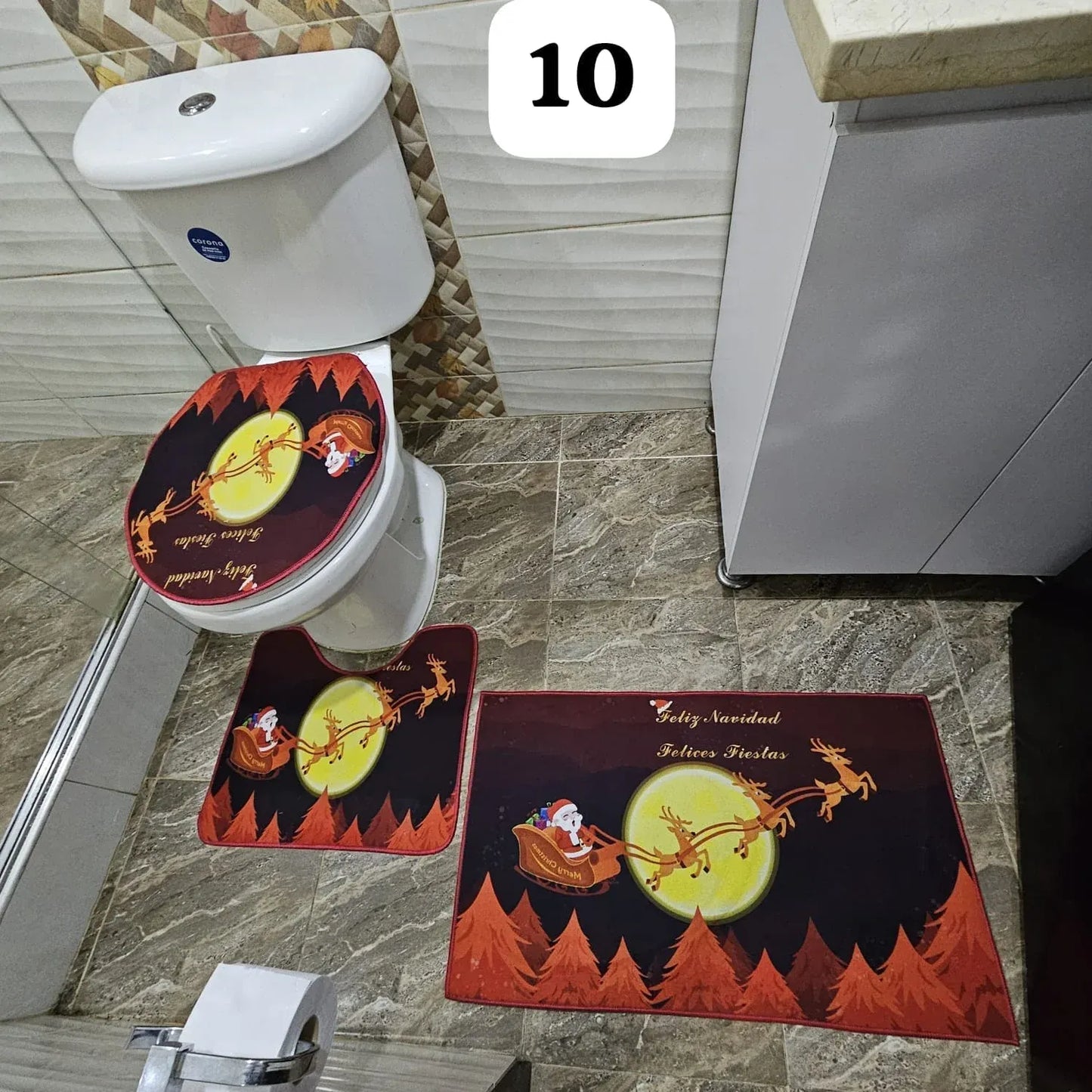 SET 3 PIEZAS NAVIDEÑO PARA BAÑO