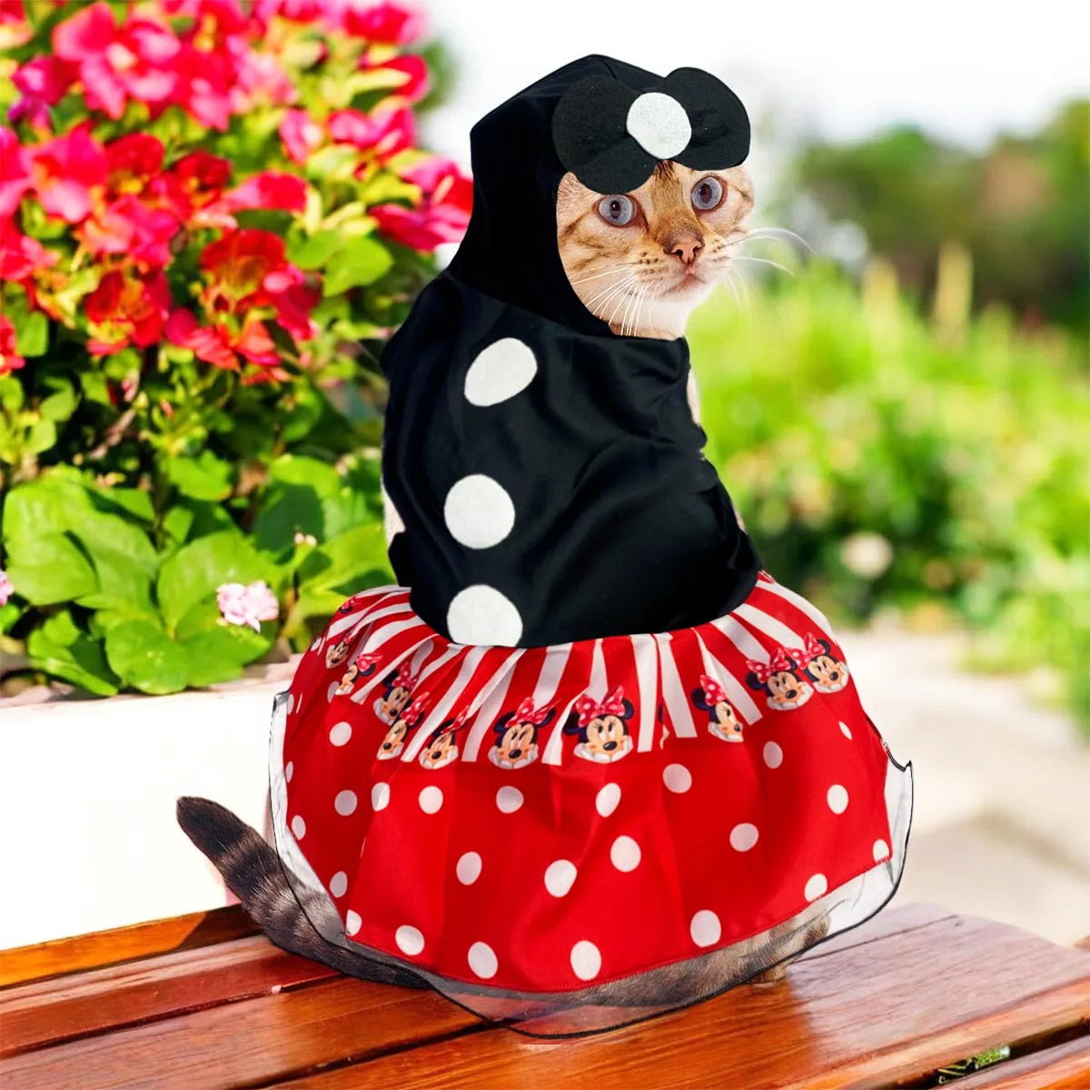 Disfraz Mascotas De Minnie Halloween (Gato y perro)