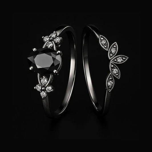 Anillo Black Tear Crown – Poder, misterio y estilo en una sola joya 🖤