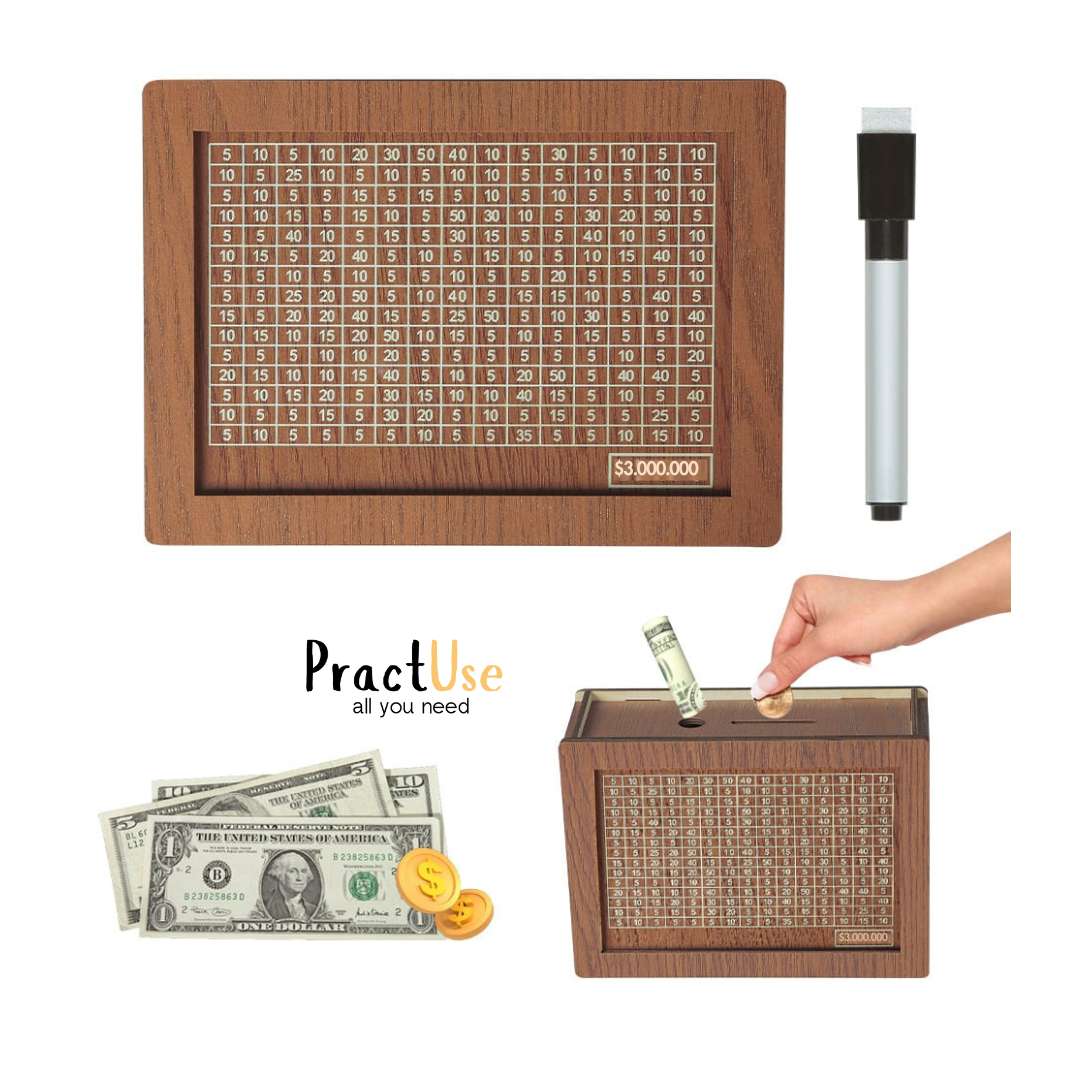Caja de Ahorro de Madera Cash Vault: ¡Alcanza Metas Financieras más fácil!