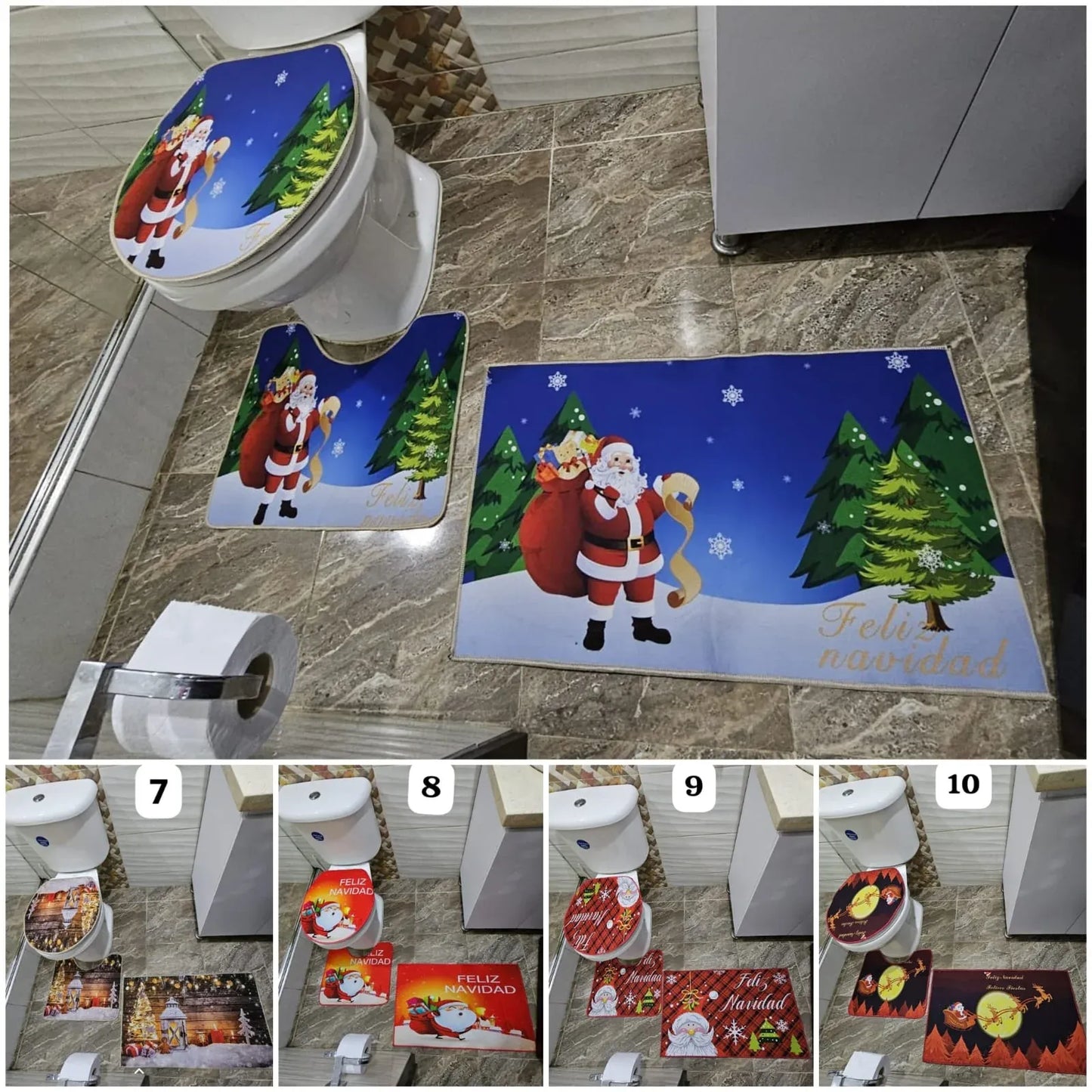 SET 3 PIEZAS NAVIDEÑO PARA BAÑO