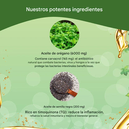 ACEITE DE OREGANO+ PASHUCHACA+ COMINO NEGRO 100 CÁPSULAS
