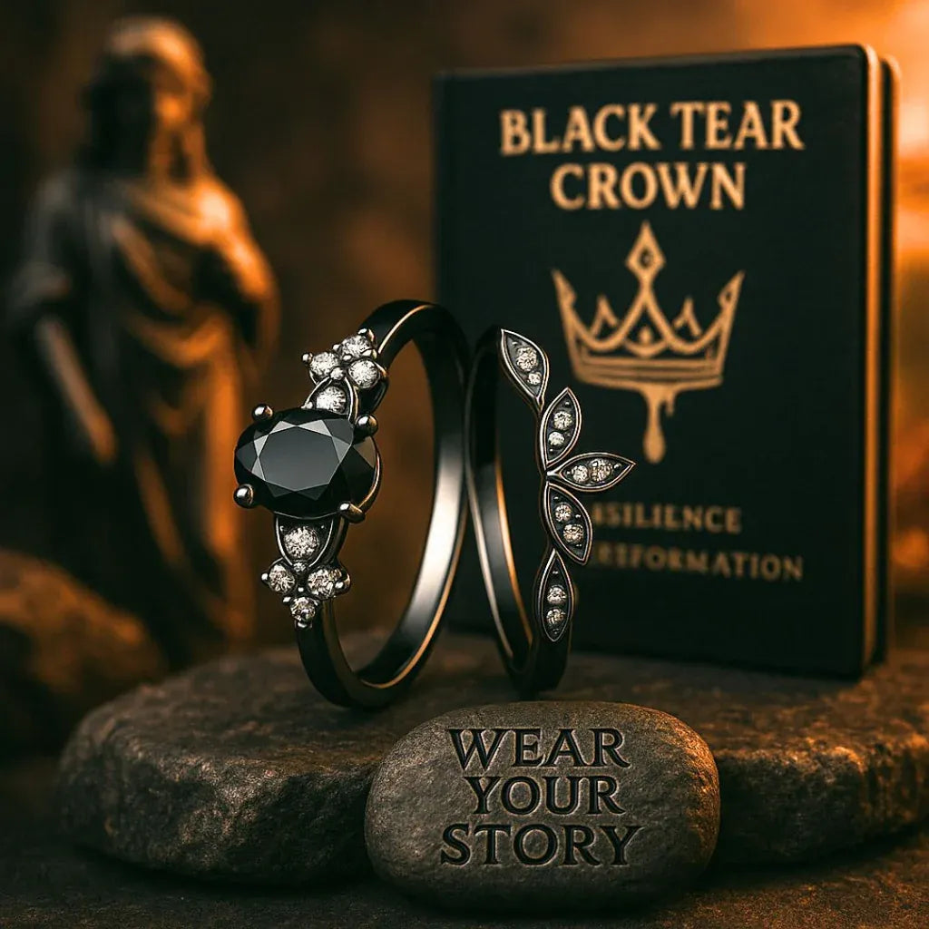 Anillo Black Tear Crown – Poder, misterio y estilo en una sola joya 🖤