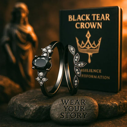 Anillo Black Tear Crown – Poder, misterio y estilo en una sola joya 🖤