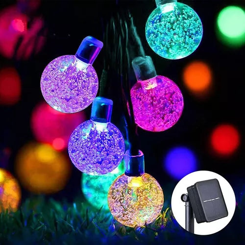 Burbujas Navideñas CARGA SOLAR 7.5 m Impermeables