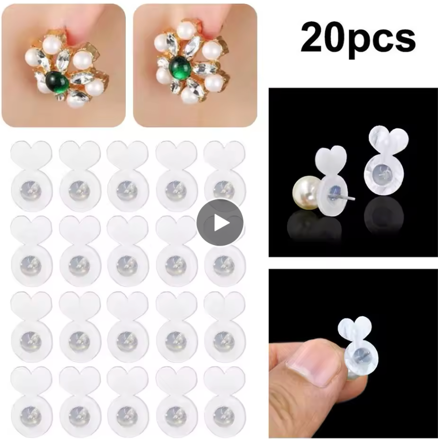 Pack x 20 Unidades Soportes Aretes en silicona