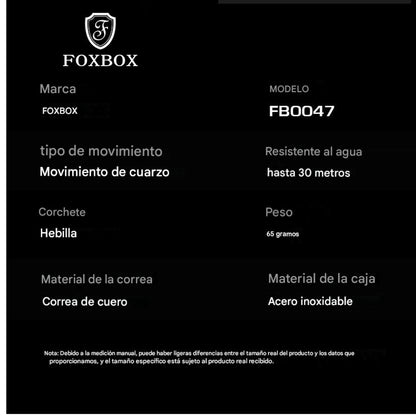 Reloj Magnético Acero - Cuero FoxBox