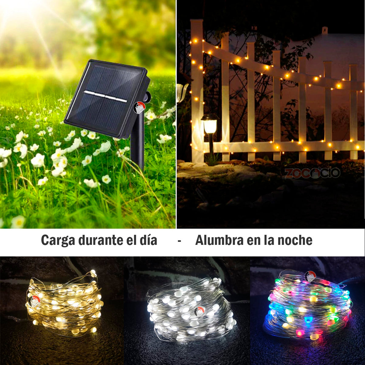 Luces navideñas Solares Impermeables  Alambre 10, 20 y 30 Metros