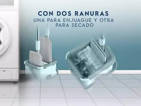 KIT MAGIC MOP 360º, TRAPEADOR + VALDE 2 EN 1 +  2 MOPAS REUTILIZABLES