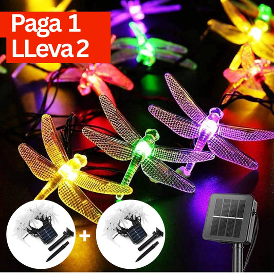 2 x 1 Luces Navideñas solares de libélula (Paga 50 lleva 100 Luces)