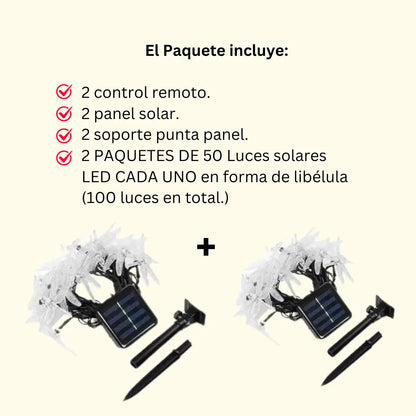 2 x 1 Luces Navideñas solares de libélula (Paga 50 lleva 100 Luces)